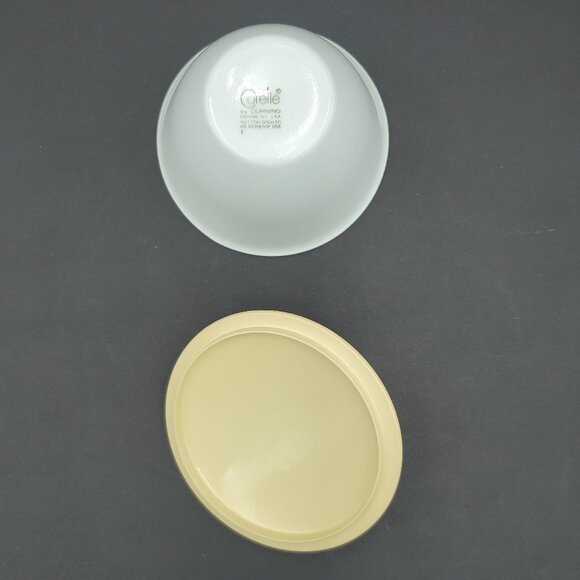 Corelle Winter Frost White Sugar Bowl with Tan Plastic Lid - Picture 4 of 7